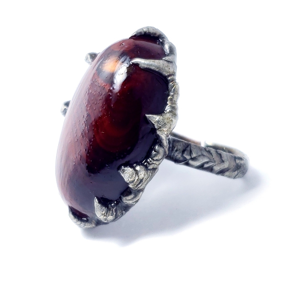 Red agate ring - Picture 8 of 8